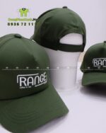 Nón đồng phục màu xanh rêu in logo RANGE, chất liệu kaki, thiết kế cứng cáp