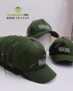 Nón đồng phục màu xanh rêu in logo RANGE, chất liệu kaki, thiết kế cứng cáp