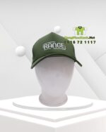 Nón đồng phục màu xanh rêu in logo RANGE, chất liệu kaki, thiết kế cứng cáp