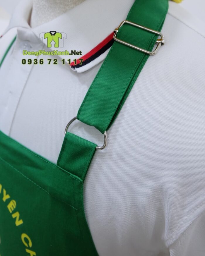 Tạp dề kaki pha chế in logo Cam Vắt Nguyễn Lâm nổi bật