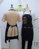 Tạp dề Ann Coffee màu đen in logo nổi bật và tinh tế