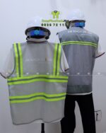 Áo gile phản quang màu xám An Khoa Design phối lưới có túi