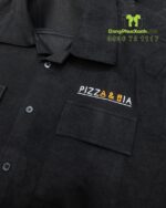 Áo sơ mi đồng phục nhân viên phục vụ Pizza & Bia màu đen