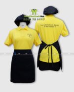 Áo thun đồng phục nhân viên Asian Kitchen màu vàng cổ trụ