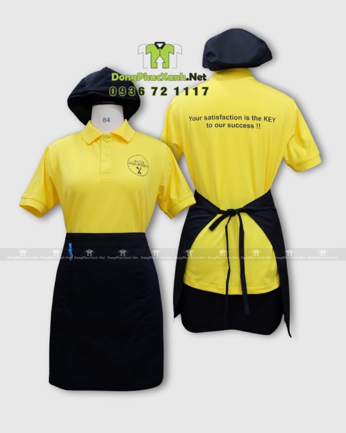 Áo thun đồng phục nhân viên Asian Kitchen màu vàng cổ trụ