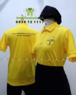 Áo thun đồng phục nhân viên Asian Kitchen màu vàng cổ trụ