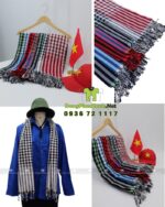 Khăn rằn Nam Bộ giá rẻ sọc đen trắng truyền thống 160×60cm vải cotton mềm