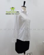 Áo sơ mi đồng phục phục vụ PHO CITY thêu logo trên cổ áo