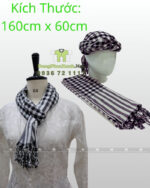 Khăn rằn Nam Bộ giá rẻ sọc đen trắng truyền thống 160×60cm vải cotton mềm