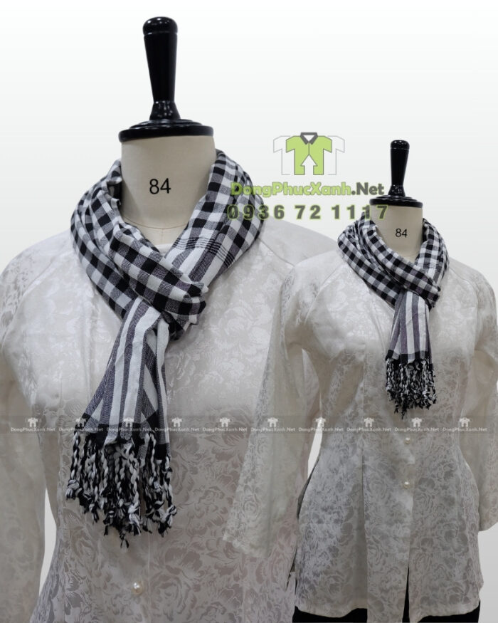 Khăn rằn Nam Bộ giá rẻ sọc đen trắng truyền thống 160×60cm vải cotton mềm