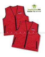 Áo gile gió nhân viên GunShop.vn màu đỏ in logo thương hiệu