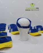 Nón nửa đầu đồng phục Chiu Ko Tao màu xanh vàng in logo