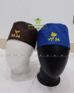 Nón phục vụ Bò 34 và Vịt 34 thêu logo có lưới thoáng khí