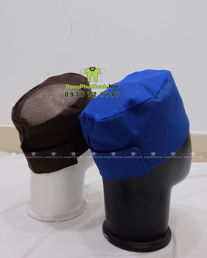 Nón phục vụ Bò 34 và Vịt 34 thêu logo có lưới thoáng khí