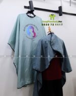Áo choàng tóc đồng phục Beautique Salon Plus vải dù chống thấm màu xám