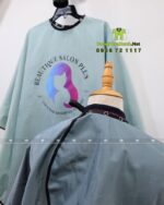 Áo choàng tóc đồng phục Beautique Salon Plus vải dù chống thấm màu xám
