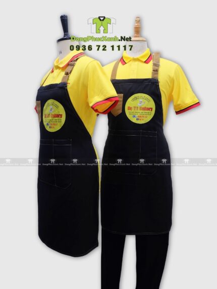 Áo thun đồng phục tiệm bánh Nụ Vũ Bakery kết hợp tạp dề Kaki Hàn cao cấp