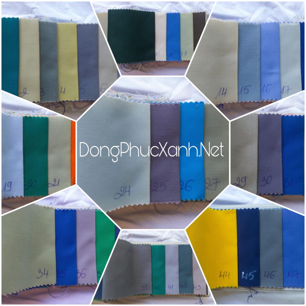 Bảng màu vải hơn 50 màu để chọn may tạp dề