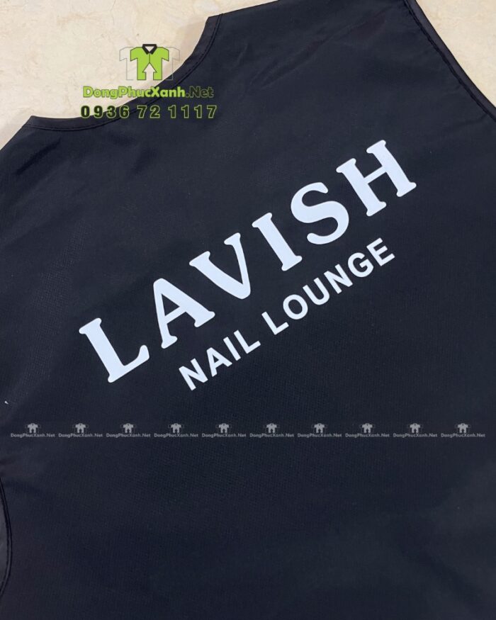 Gile gió đồng phục tiệm nail Lavish màu đen vải dù cao cấp