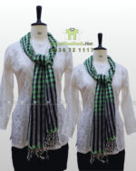 Khăn rằn Nam Bộ màu xanh lá, vải cotton mềm, kích thước 160×60cm giá rẻ
