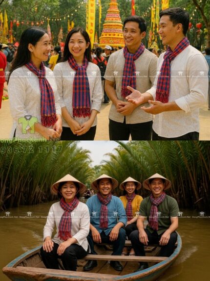 Khăn rằn nam bộ chất cotton mềm kích thước lớn