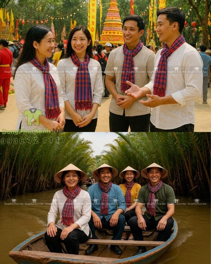 Khăn rằn nam bộ chất cotton mềm kích thước lớn
