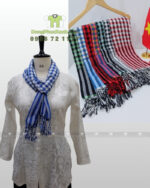 Khăn rằn Nam Bộ màu xanh biển, vải cotton mềm kích thước 160×60cm