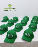 Nón đồng phục cafe The Coffee Queen màu xanh lá thêu logo