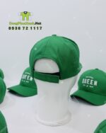 Nón đồng phục cafe The Coffee Queen màu xanh lá thêu logo