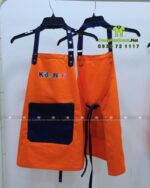 Tạp dề cho bé Kids Nori màu cam kèm nón và túi lớn tiện lợi