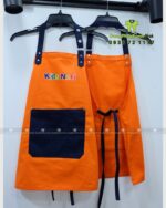 Tạp dề cho bé Kids Nori màu cam kèm nón và túi lớn tiện lợi