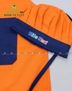 Tạp dề cho bé Kids Nori màu cam kèm nón và túi lớn tiện lợi