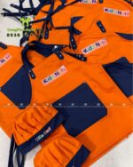 Tạp dề cho bé Kids Nori màu cam kèm nón và túi lớn tiện lợi