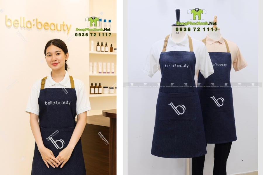 Đồng phục tạp dề trong ngành làm đẹp: nail, spa, salon tóc – vừa bảo hộ vừa thời trang