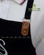 Đồng phục quán cafe Sam Coffee áo polo trắng kèm tạp dề nhân viên màu đen
