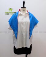 Khăn tam giác vải đũi in 2 mặt, một mặt cờ Việt Nam và một mặt chữ Việt Nam