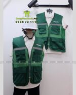 Áo choàng tóc in logo Tino màu đen và trắng, chất liệu vải dù