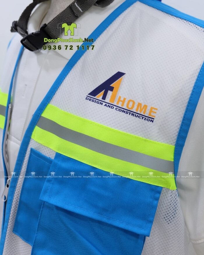 Áo lưới phản quang công nhân bảo hộ lao động in logo KATHOME.