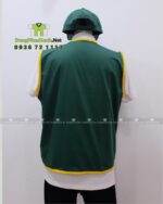 Đồng phục gile gió màu xanh viền vàng vải dù gió in logo Đậu Má Mix.
