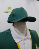 Đồng phục gile gió màu xanh viền vàng vải dù gió in logo Đậu Má Mix.