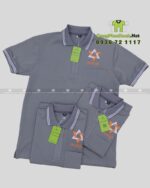 Áo thun đồng phục công ty Starlight vải cá sấu poly màu xám.