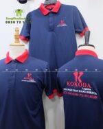 Áo thun đồng phục công ty Kokoda vải cá sấu poly thái thêu logo chuyên nghiệp