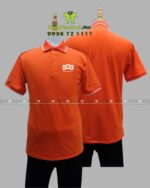 Áo thun đồng phục công ty CDC màu cam vải cá sấu 65/35.