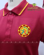 Đồng phục mầm non áo đỏ váy kaki in logo Khai Sáng