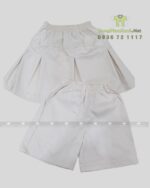 Đồng phục mầm non áo đỏ váy kaki in logo Khai Sáng