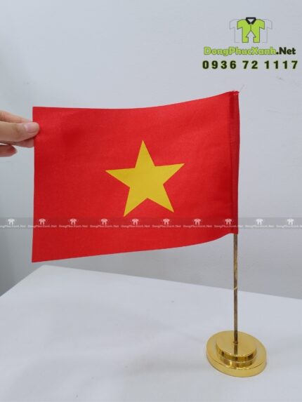 Cờ đỏ sao vàng Việt Nam, cờ Đảng cầm tay, để bàn đẹp