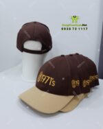 Mũ nón đồng phục kaki cotton màu nâu phối vàng thêu logo 1971’s