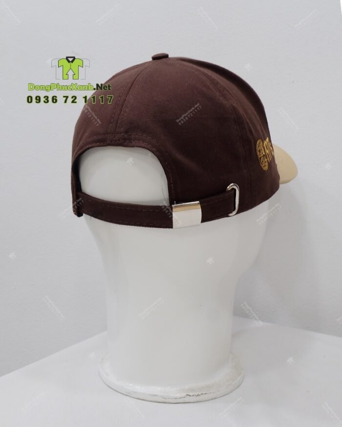 Mũ nón đồng phục kaki cotton màu nâu phối vàng thêu logo 1971’s