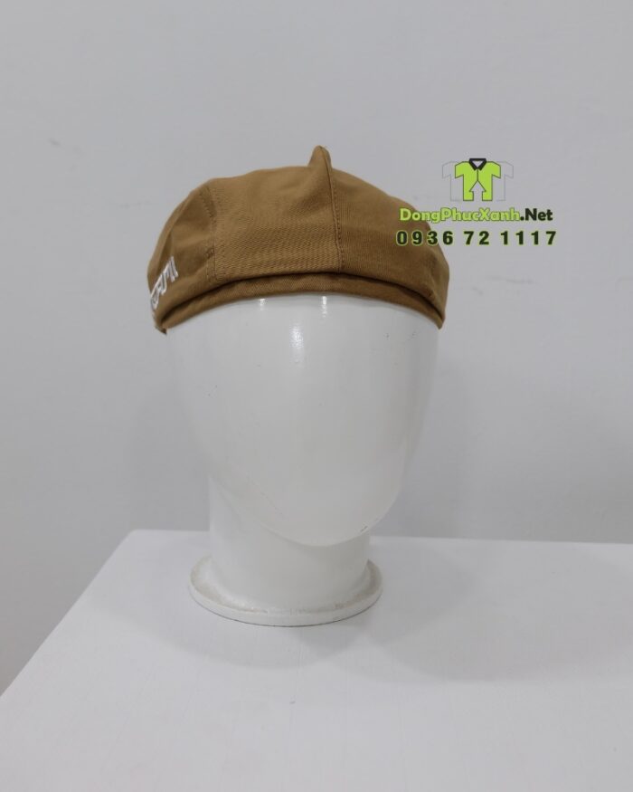 Mũ nón đồng phục vải kaki cotton màu nâu thêu logo Yagami