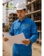 Đồng phục công nhân Gas Ngọc Phượng màu xanh vải kaki Thành Công